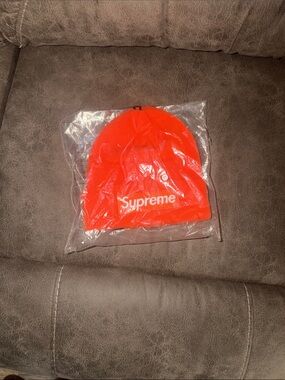 Supreme Kids Bright Orange Logo Beanie